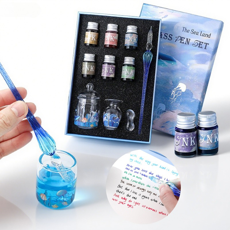 Calligraphy Pen Set - 10-delige dompelset Ocean Series Gemakkelijk schoon