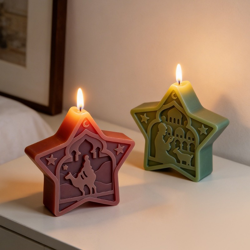 Art Craft Show - Moskee kaarsvorm zachte ster maan kaarsvorm