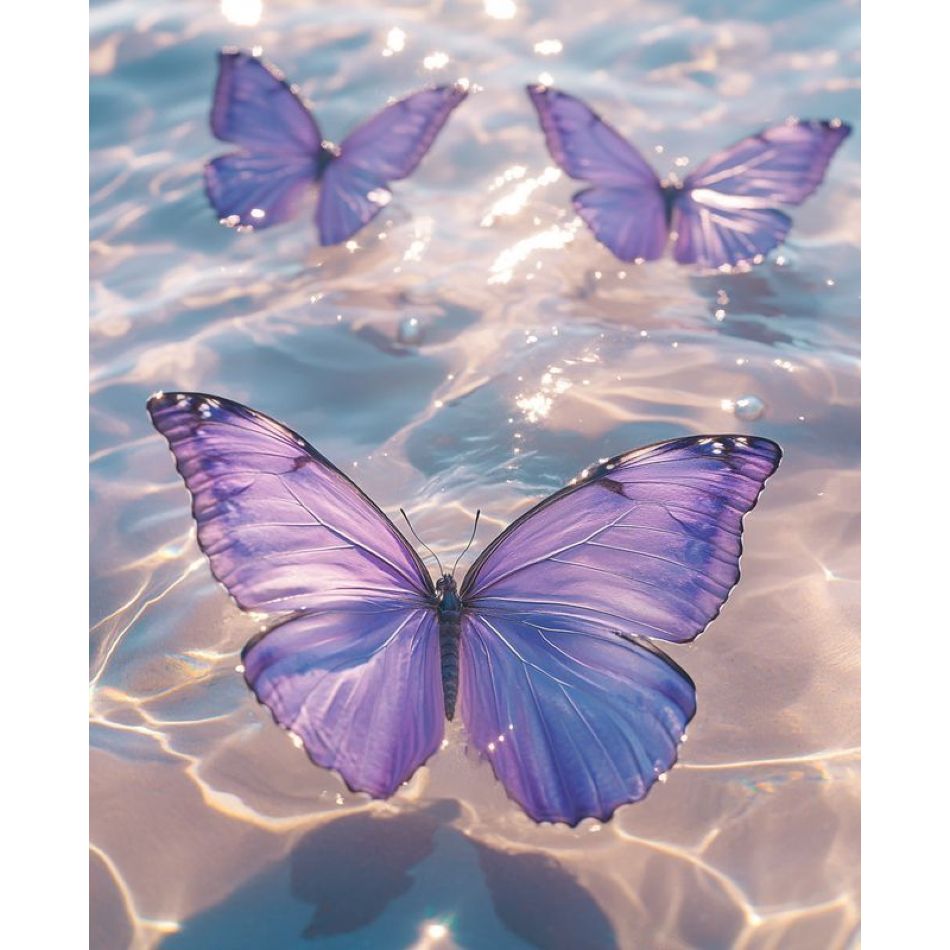 Art Craft Decoration Ideas - RUOPOTY Diamant Schilderij Handgemaakt Paarse Vlinder
