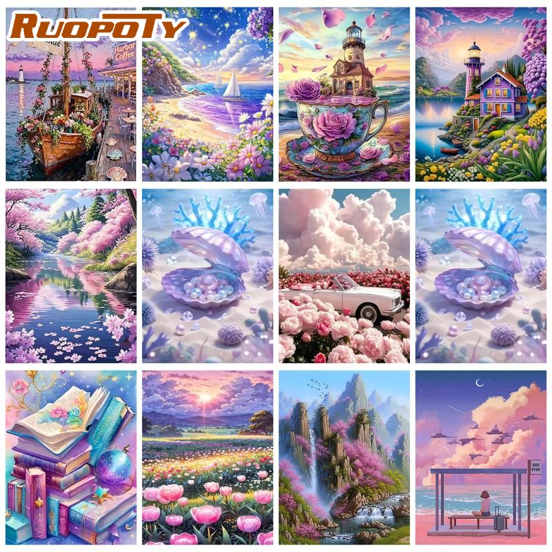 Art Craft Decoration Ideas - RUOPOTY Port Painting By Numbers Hand