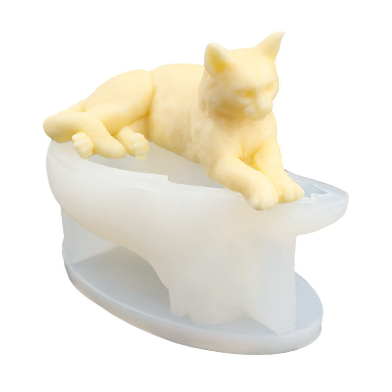 Art Craft Show - Creatieve liggende kat siliconen mal DIY