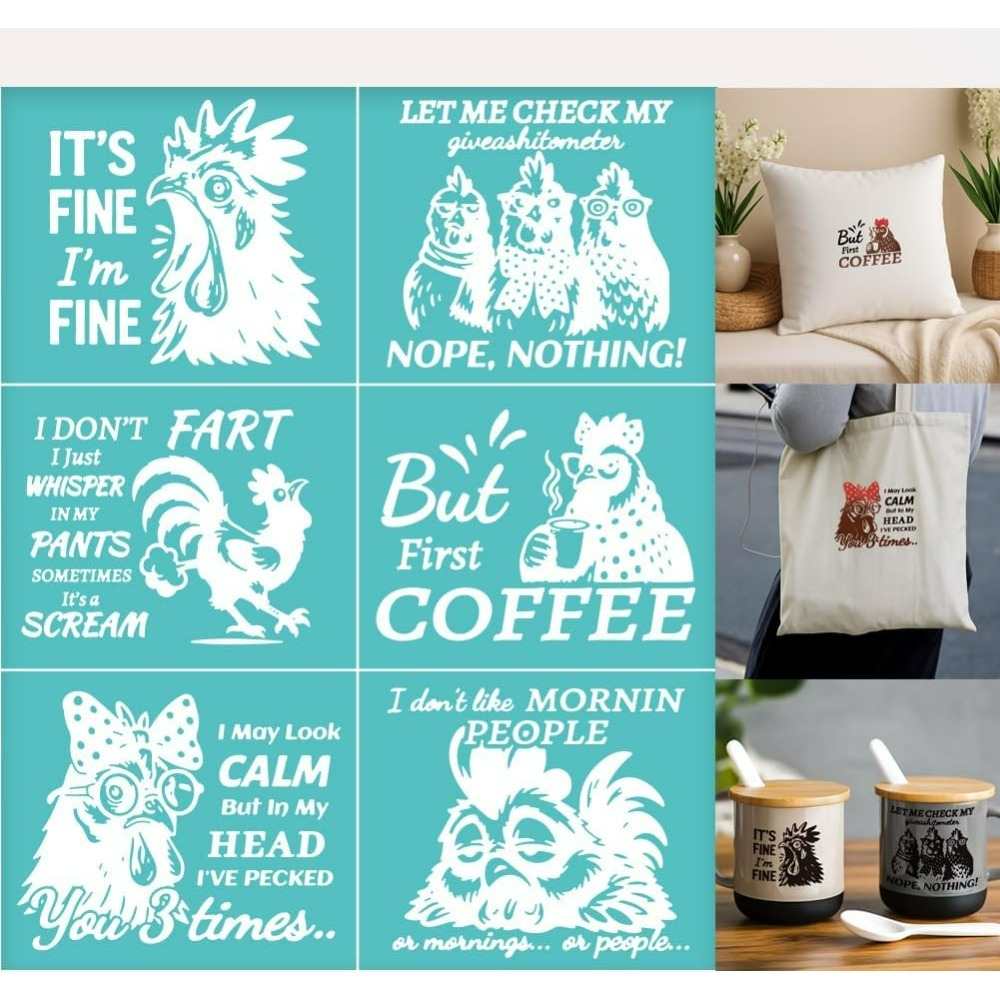 Silk Screen Printing - 2 vellen Chook zeefdruk stencil humoristische
