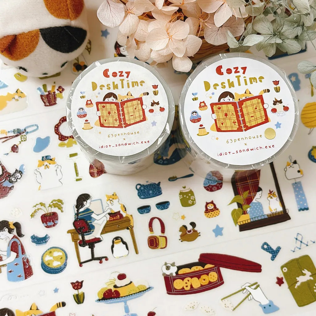 Washi Tape Rolls - 63penhouse Vintage Starry Whisper Cozy Desk