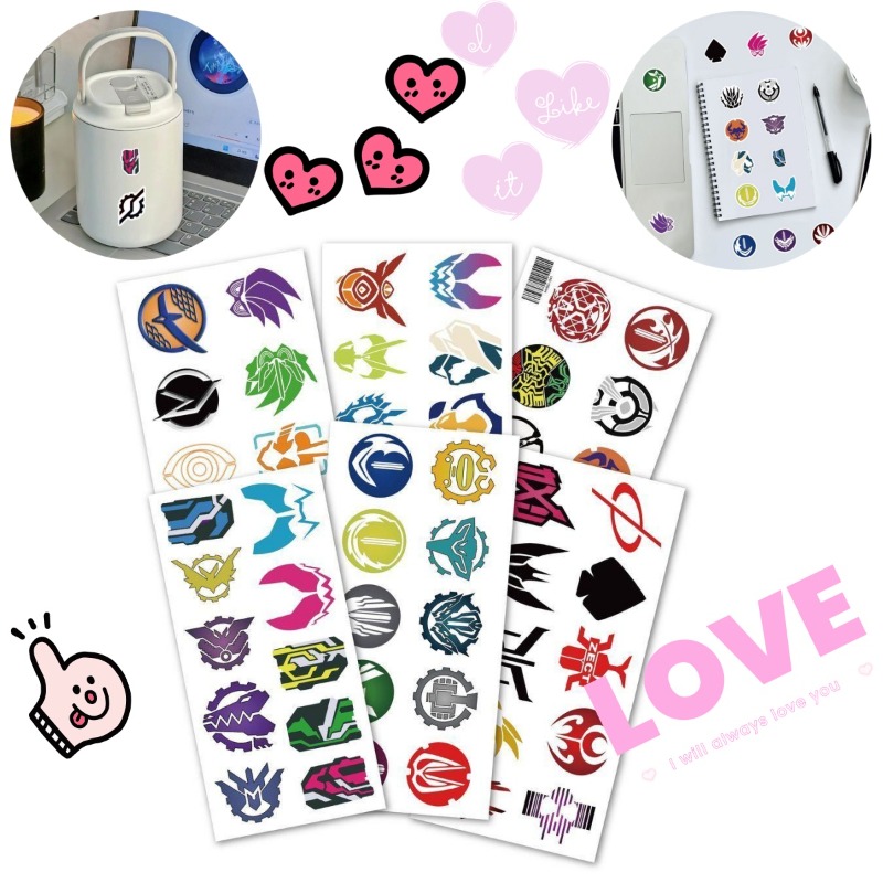 Artwork Craft - 60 vellen Kamen Rider logo-stickers creatieve