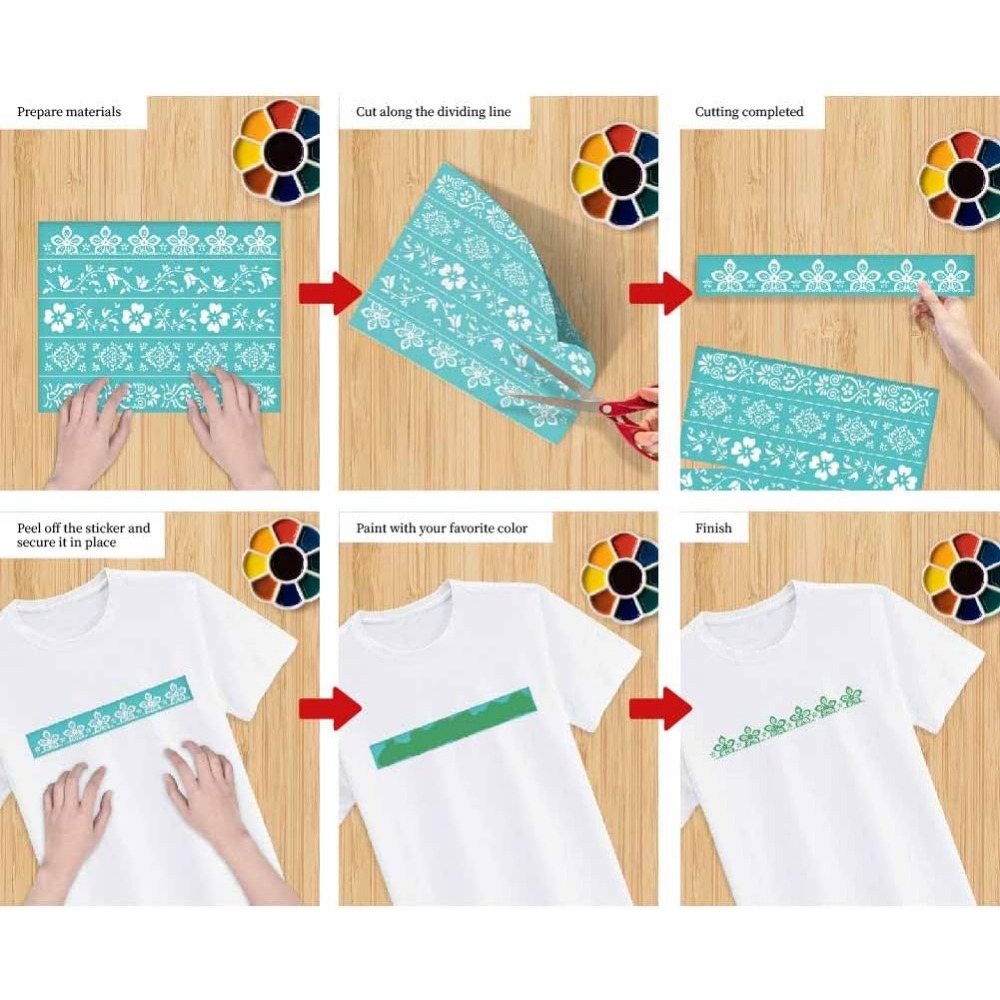 2-delige bloemenranden zeefdru - Silk Screen Printing recensie en prijs