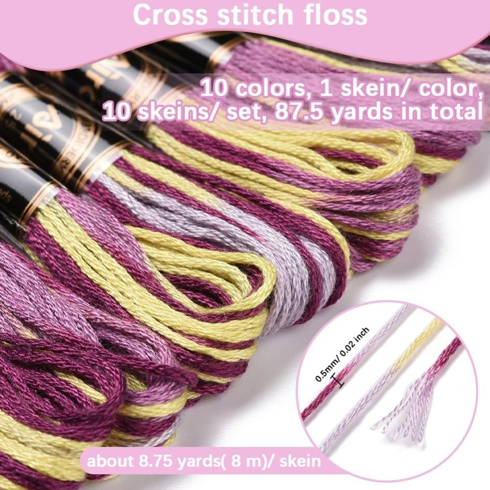 6-strengen paars bonte borduur - Artwork Craft recensie en prijs