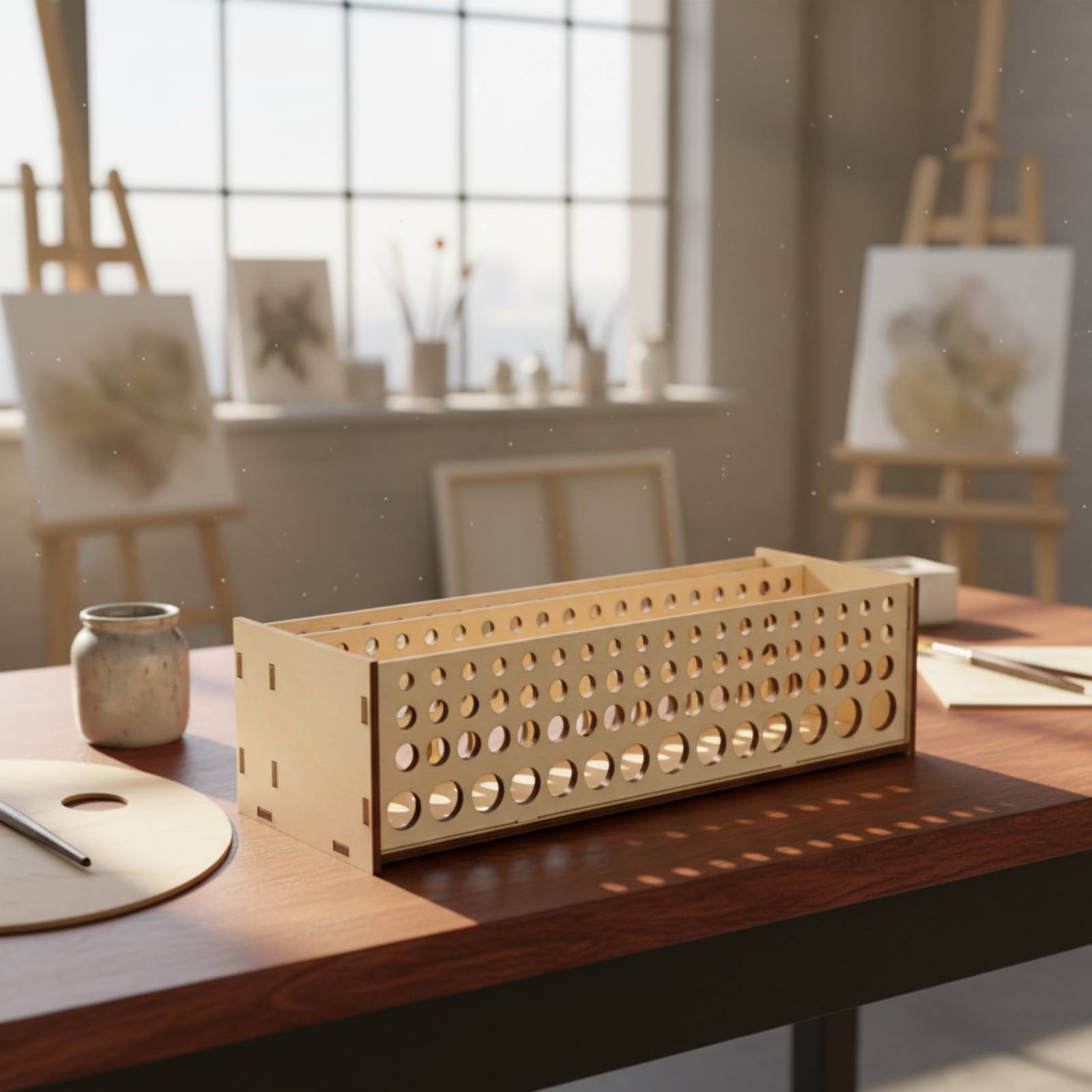 Penseelrek 67 gaten Houten pen - Art Craft And Design recensie en prijs