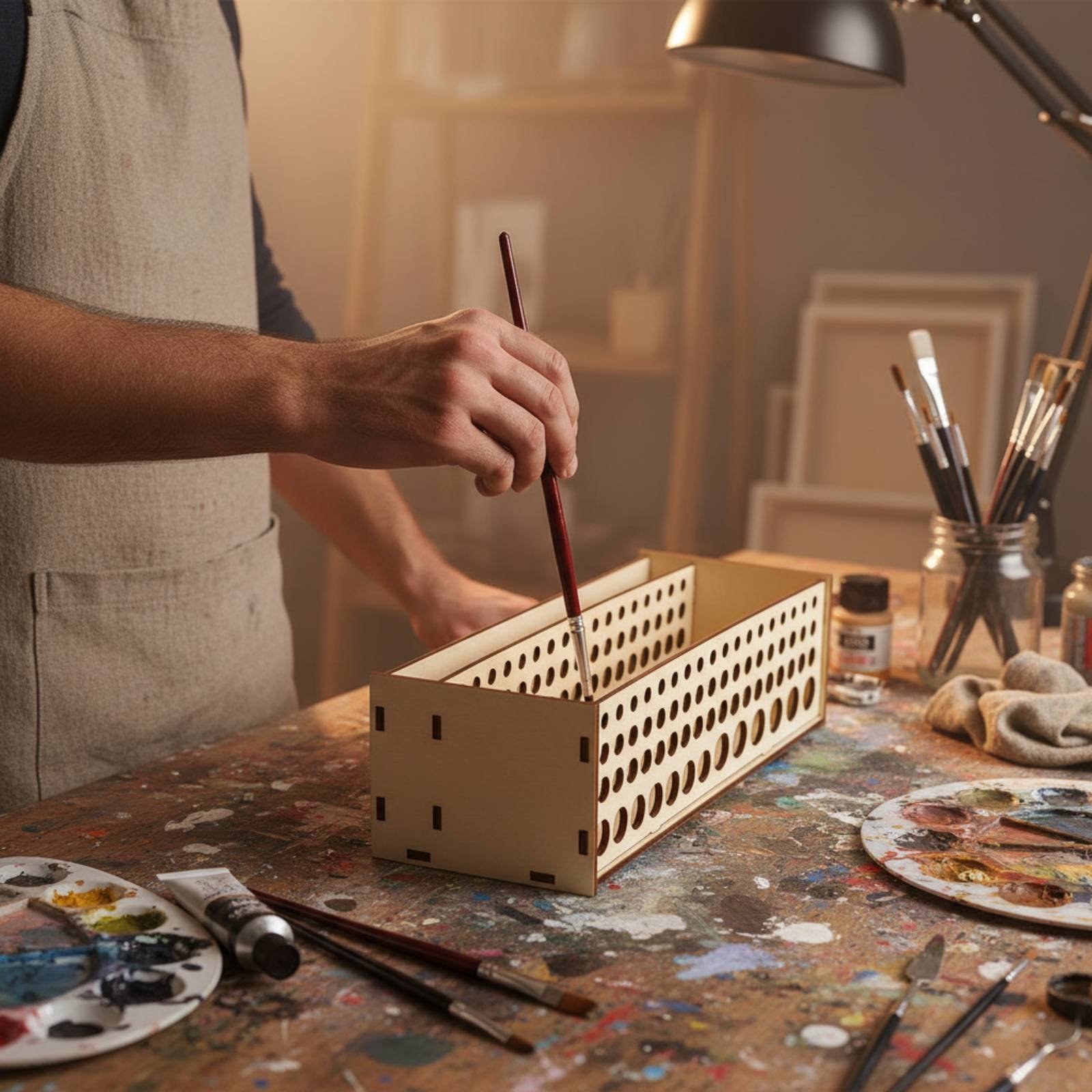 Penseelrek 67 gaten Houten pen - Art Craft And Design recensie en prijs